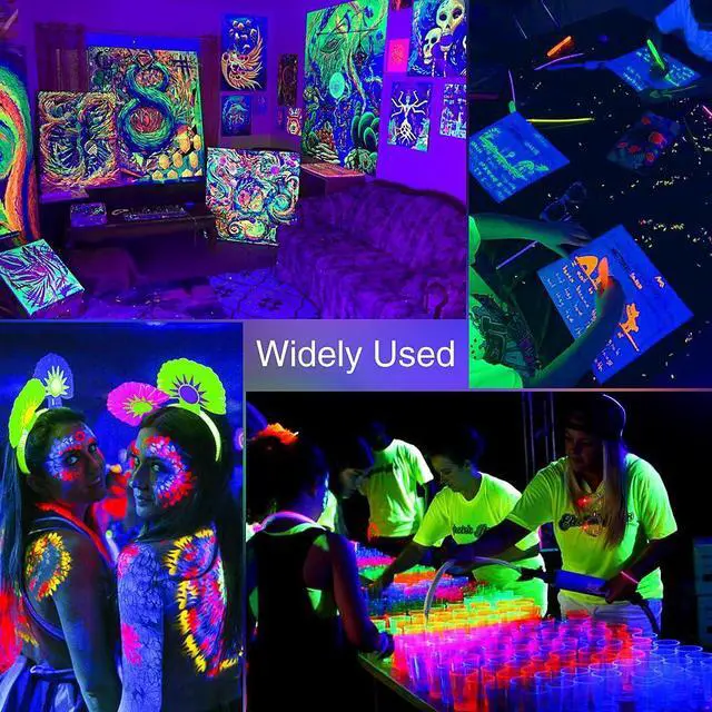 Alt view image 7 of 7 - KEHIPI 6 Pack 38W LED Black Lights, Blacklight Flood Light with Plug, IP66 Waterproof, for Halloween Party, Glow in The Dark, Stage Lighting, Aquarium, Body Paint, Fluorescent Poster, Neon Glow