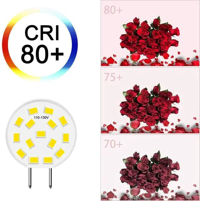 Alt view image 5 of 7 - KEHIPI G8 LED Bulb Dimmable, 3W (30W-35W Halogen Equivalent), Natural White 4000K, T4 JCD Type Bi-Pin Base, 120V LED Puck Light Bulbs for Under Cabinet, Counter Lighting, 10 Pack