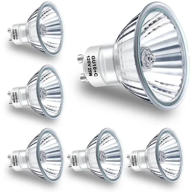 Main image of KEHIPI NP5 GU10 120V 25W Bulb Candle Warmer, 6 Pack GU10+C 120V 25W Bulbs with Glass Cover for Scent Wax Burner, Fragrance Melt, Warming Bulb MR16 JDR Dimmable, 2700K Warm White, Long Lifespan