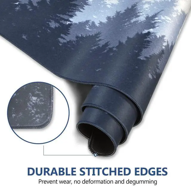 Alt view image 3 of 7 - KEHIPI Extended Gaming Mouse Pad, XL Large Keyboard Mouse Mat Desk Pad with Stitched Edges, 35x15.7inch Durable Non-Slip Base Mousepad for Home Office, Misty Forest