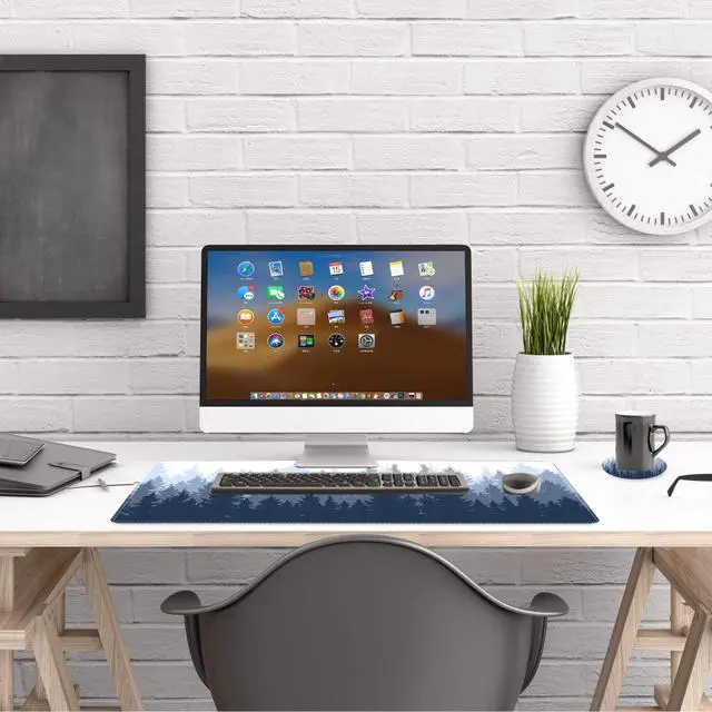 Alt view image 6 of 7 - KEHIPI Extended Gaming Mouse Pad, XL Large Keyboard Mouse Mat Desk Pad with Stitched Edges, 35x15.7inch Durable Non-Slip Base Mousepad for Home Office, Misty Forest