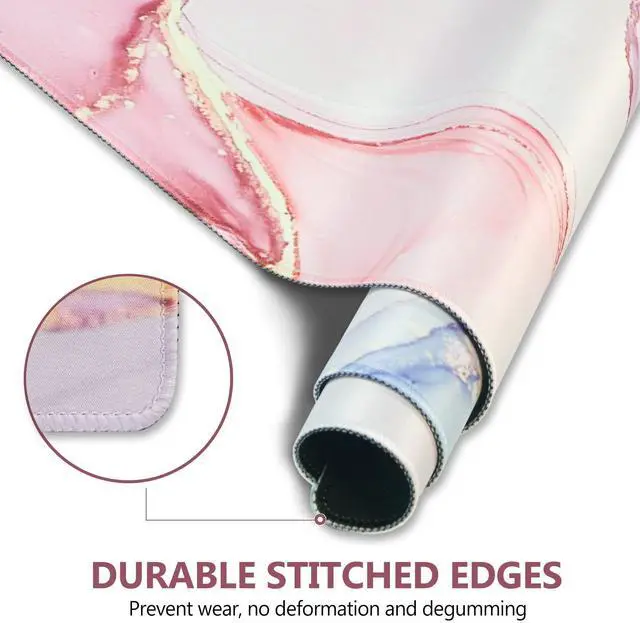 Alt view image 2 of 7 - KEHIPI Extended Gaming Mouse Pad, XL Large Keyboard Mouse Mat Desk Pad with Stitched Edges, Durable Non-Slip Base Mousepad for Home Office Work, 35x15.7inch, Pink Purple Marble