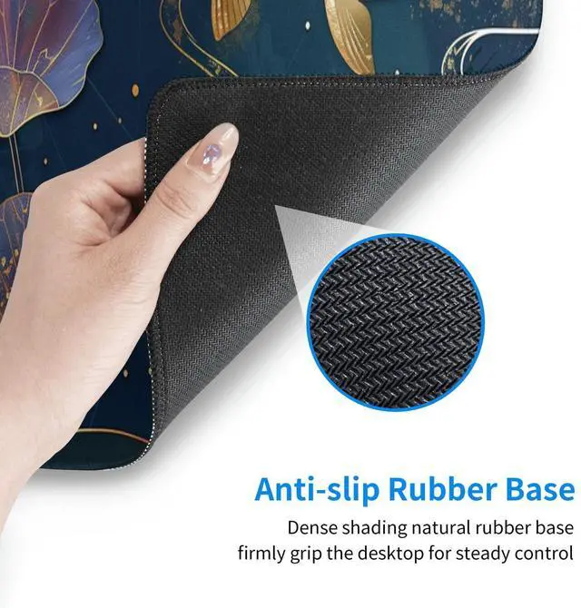 Alt view image 5 of 7 - KEHIPI Gaming Mouse Pad Desk Pad,Extended Big Mouse Pad,31.5x11.8 Inch Long Computer Keyboard Mouse Mat Mousepad with 3mm Non-Slip Base and Stitched Edge for Gaming and Office (koi)