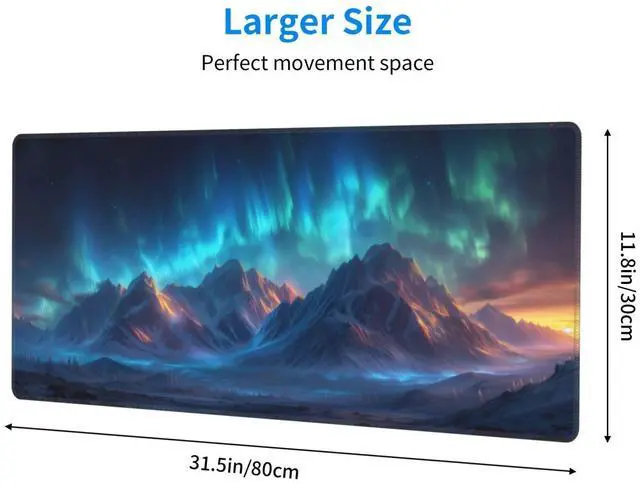 Alt view image 2 of 7 - KEHIPI Extended Gaming Mouse Pad, Large Gaming Mouse Waterproof with Stitched Edges, Non-Slip Desktop Pad for Home and Office, Level Up Your 31.5x11.8 Inch (Speckle Pattern)