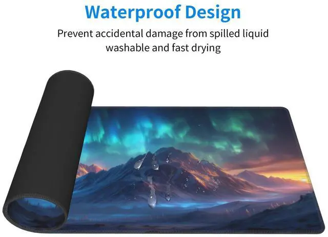 Alt view image 3 of 7 - KEHIPI Extended Gaming Mouse Pad, Large Gaming Mouse Waterproof with Stitched Edges, Non-Slip Desktop Pad for Home and Office, Level Up Your 31.5x11.8 Inch (Speckle Pattern)