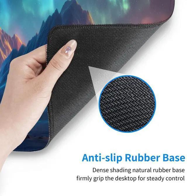 Alt view image 5 of 7 - KEHIPI Extended Gaming Mouse Pad, Large Gaming Mouse Waterproof with Stitched Edges, Non-Slip Desktop Pad for Home and Office, Level Up Your 31.5x11.8 Inch (Speckle Pattern)