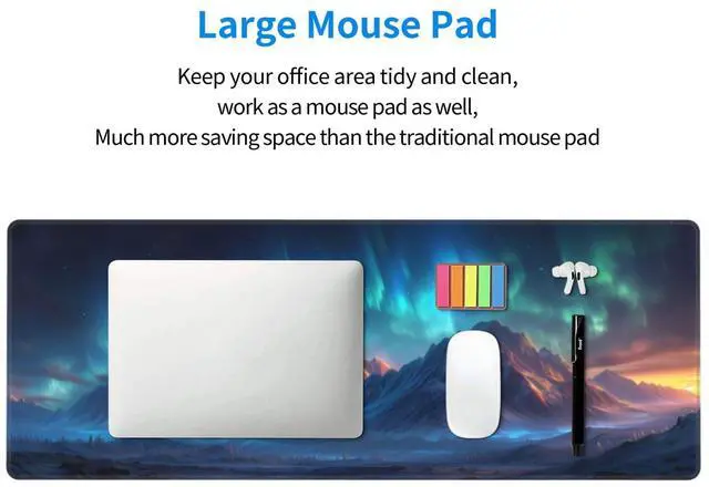 Alt view image 6 of 7 - KEHIPI Extended Gaming Mouse Pad, Large Gaming Mouse Waterproof with Stitched Edges, Non-Slip Desktop Pad for Home and Office, Level Up Your 31.5x11.8 Inch (Speckle Pattern)