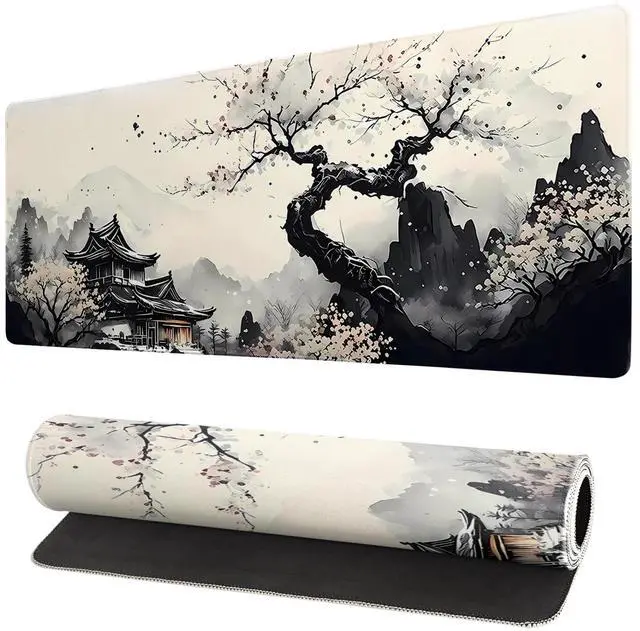 Main image of KEHIPI Extended Gaming Mouse Pad, Large Gaming Mouse Waterproof with Stitched Edges, Non-Slip Desktop Pad for Home and Office, Level Up Your 31.5x11.8 Inch (wash Painting)