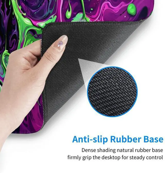 Alt view image 5 of 7 - KEHIPI Gaming Mouse Pad Desk Pad,Extended Big Mouse Pad,31.5x11.8 Inch Long Computer Keyboard Mouse Mat Mousepad with 3mm Non-Slip Base and Stitched Edge for Gaming and Office (Watercolor Skull 2)