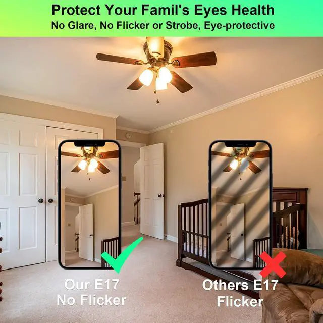 Alt view image 6 of 7 - KEHIPI  E17 LED Bulb Dimmable Microwave Light Bulb 40W Incandescent Replacement for Over Stove Appliance,Refrigerator,Range Hood,120V 3W 380LM,Warm White 3000K,E17 Intermediate Base,Pack of 4