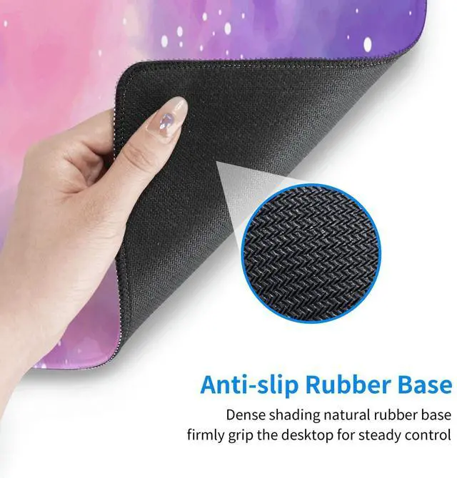 Alt view image 5 of 7 - KEHIPI Extended Gaming Mouse Pad, Large Gaming Mouse Waterproof with Stitched Edges, Non-Slip Desktop Pad for Home and Office, Level Up Your 31.5x11.8 Inch (Iridescent Cloud)