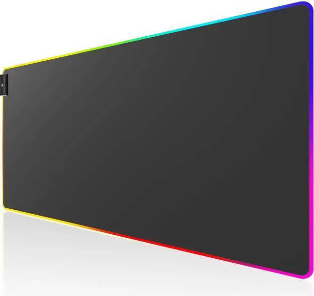 Main image of KEHIPI RGB Large Gaming Mouse Pad with Stitched Edges, Superior Micro-Weave Cloth, Non-Slip Base, Water Resist Coating, 31.5 x 15.7 in, RGB Black