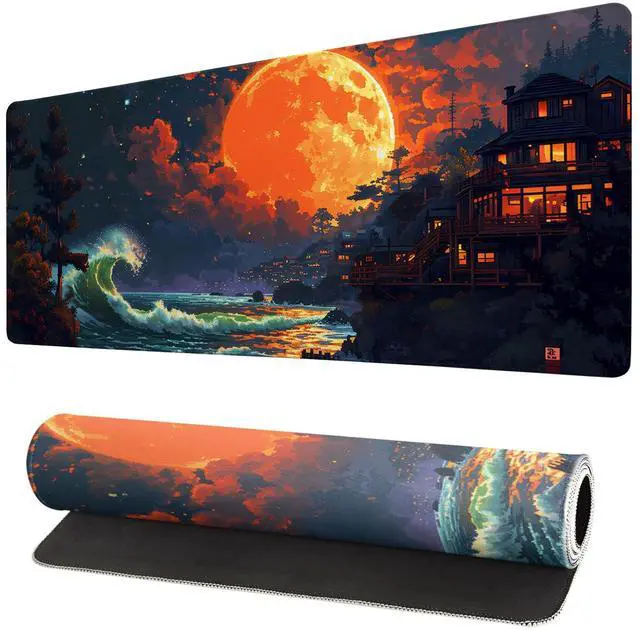 Main image of KEHIPI Gaming Mouse Pad Desk Pad,Extended Big Mouse Pad,31.5x11.8 Inch Long Computer Keyboard Mouse Mat Mousepad with 3mm Non-Slip Base and Stitched Edge for Gaming and Office (Oil Painting)