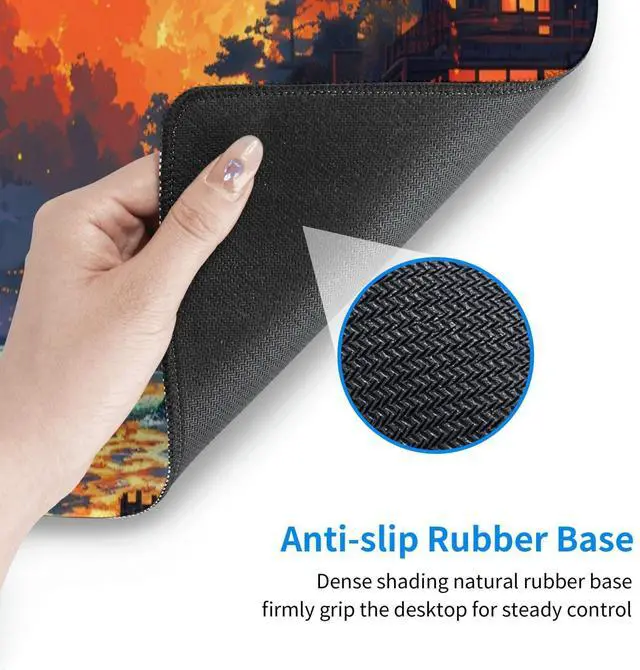 Alt view image 5 of 7 - KEHIPI Gaming Mouse Pad Desk Pad,Extended Big Mouse Pad,31.5x11.8 Inch Long Computer Keyboard Mouse Mat Mousepad with 3mm Non-Slip Base and Stitched Edge for Gaming and Office (Oil Painting)