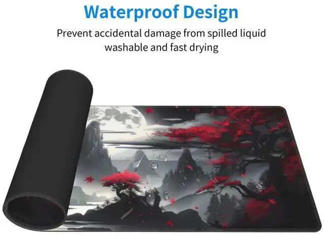 Alt view image 3 of 7 - KEHIPI Gaming Mouse Pad Desk Pad,Extended Big Mouse Pad,31.5x11.8 Inch Long Computer Keyboard Mouse Mat Mousepad with 3mm Non-Slip Base and Stitched Edge for Gaming and Office (Dark Canyon)