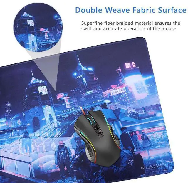 Alt view image 6 of 7 - KEHIPI Large Gaming Mouse Pad, Extended XXL Desk Pad & Non-Slip Rubber Mat for Mice and Keyboard with Stitched Edges 90x40 zisecity006