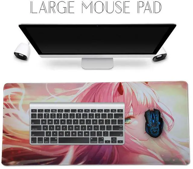 Alt view image 2 of 7 - KEHIPI Extended Gaming Mouse Pad, Portable Mat for Keyboard & Mouse with Stitched Edges + Non-Slip Rubber Base