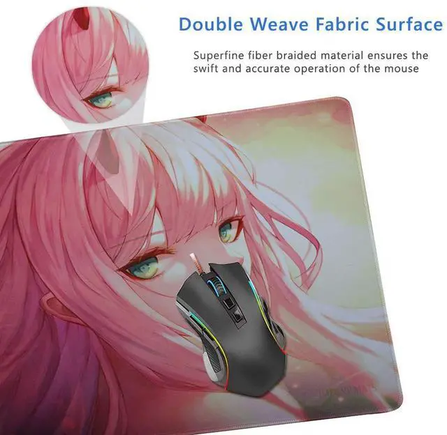 Alt view image 6 of 7 - KEHIPI Extended Gaming Mouse Pad, Portable Mat for Keyboard & Mouse with Stitched Edges + Non-Slip Rubber Base