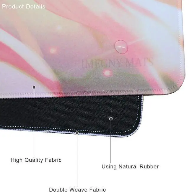 Alt view image 5 of 7 - KEHIPI Extended Gaming Mouse Pad, Portable Mat for Keyboard & Mouse with Stitched Edges + Non-Slip Rubber Base