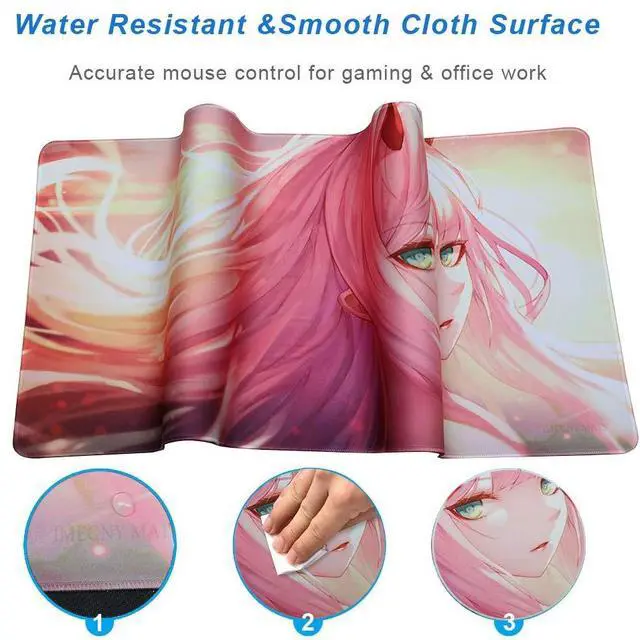 Alt view image 7 of 7 - KEHIPI Extended Gaming Mouse Pad, Portable Mat for Keyboard & Mouse with Stitched Edges + Non-Slip Rubber Base