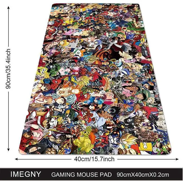 Alt view image 2 of 6 - KEHIPI Large Gaming Mouse Pad, Extended XXL Desk Pad & Non-Slip Rubber Mat for Mice and Keyboard with Stitched Edges