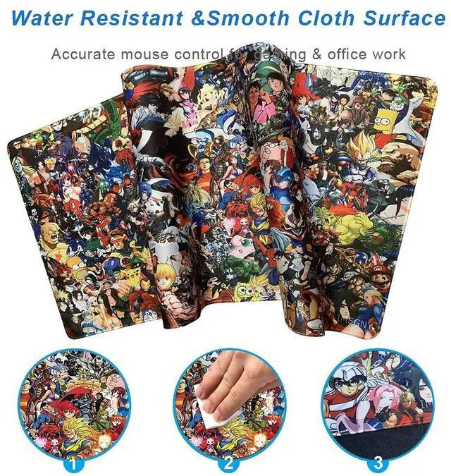 Alt view image 5 of 6 - KEHIPI Large Gaming Mouse Pad, Extended XXL Desk Pad & Non-Slip Rubber Mat for Mice and Keyboard with Stitched Edges