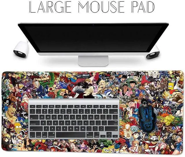 Alt view image 6 of 6 - KEHIPI Large Gaming Mouse Pad, Extended XXL Desk Pad & Non-Slip Rubber Mat for Mice and Keyboard with Stitched Edges