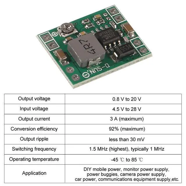 Alt view image 2 of 6 - KEHIPI 8 Pack Mini MP1584EN DC-DC Buck Converter Adjustable Power Supply Module 24V to 12V 9V 5V 3VCompatible with Arduino Raspberry Pi