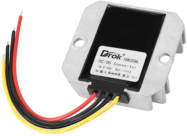 Main image of Boost Buck Converter 9V-36V to 12V 5A 60W Aluminium Shell Waterproof Auto Step Up Down Voltage Regulator 12V Volt Transformer for Car Audio Solar Power System LCD Television LED Display Screen
