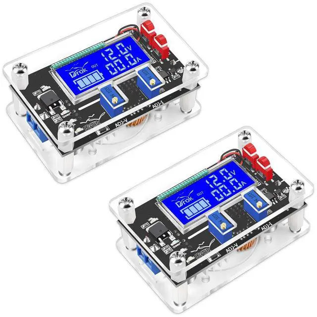 Main image of KEHIPI DC Adjustable Buck Converter 2pcs, 24v to 12v Step Down Converter Voltage Regulator 6V-32V to 1.5-32V 5V 5A LCD Power Supply Volt Reducer Step Down Transformer with USB Port and Protective Case