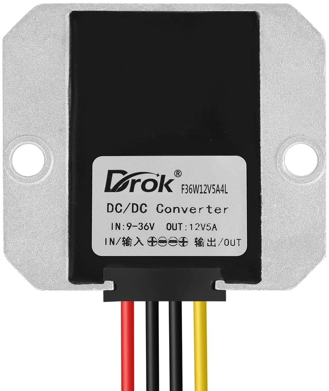 Alt view image 3 of 7 - Boost Buck Converter 9V-36V to 12V 5A 60W Aluminium Shell Waterproof Auto Step Up Down Voltage Regulator 12V Volt Transformer for Car Audio Solar Power System LCD Television LED Display Screen