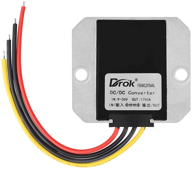 Alt view image 7 of 7 - Boost Buck Converter 9V-36V to 12V 5A 60W Aluminium Shell Waterproof Auto Step Up Down Voltage Regulator 12V Volt Transformer for Car Audio Solar Power System LCD Television LED Display Screen