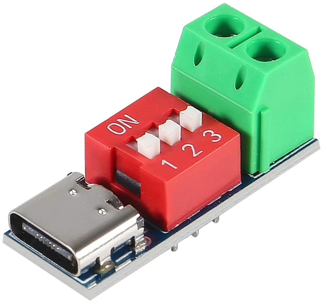 Alt view image 6 of 7 - KEHIPI 3PCS USB-C PD Trigger Board Module PD/QC Decoy Board Fast Charge USB Type-c to 5V9V12V20V High Speed Charger Power Delivery Boost Module