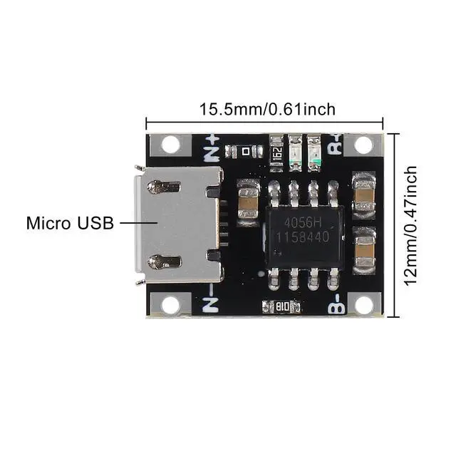 Alt view image 3 of 6 - KEHIPI 20PCS TP4057 1A Lithium Battery Charging Protection Board Module with Protection Micro USB Charging Boards 3.7V 4.2V TP4056 Upgraded