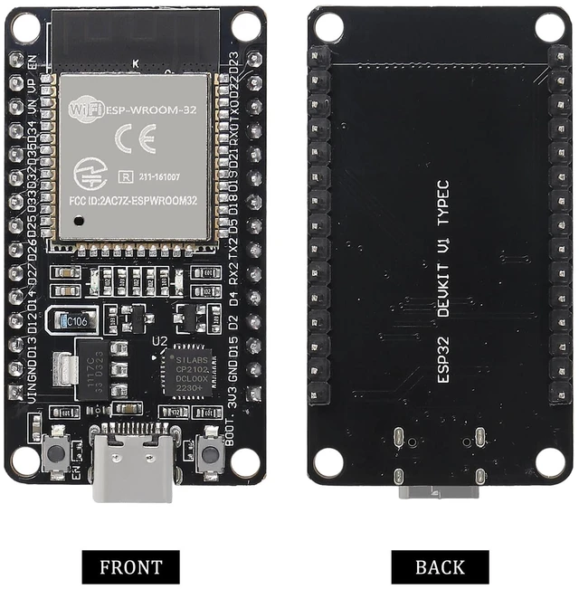 Alt view image 3 of 7 - 5PCS Type c 30pins ESP-WROOM-32 ESP32 ESP-32S CP2102 Development Board 2.4GHz Dual-Mode WiFi + Bluetooth Dual Cores Microcontroller Processor Integrated with Antenna RF AMP Filter AP STA