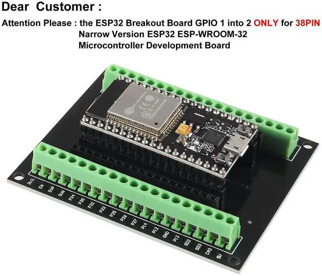 Alt view image 3 of 7 - KEHIPI 5PCS ESP32 Breakout Board GPIO 1 into 2 for 38PIN No Mounting Hole Version ESP32 ESP-WROOM-32 ESP32 ESP-32S Development Board
