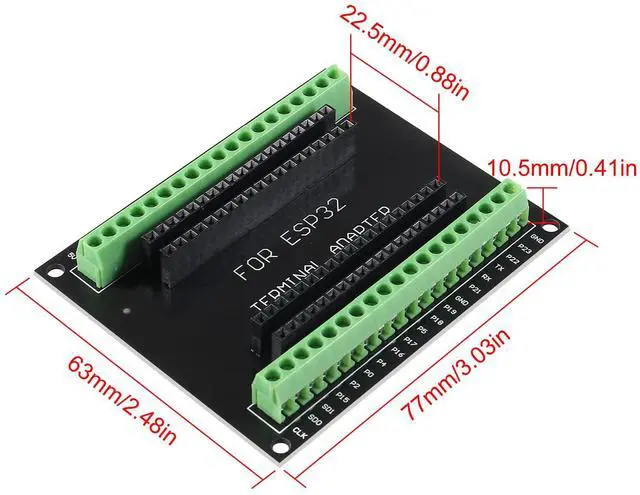 Alt view image 4 of 7 - KEHIPI 5PCS ESP32 Breakout Board GPIO 1 into 2 for 38PIN No Mounting Hole Version ESP32 ESP-WROOM-32 ESP32 ESP-32S Development Board