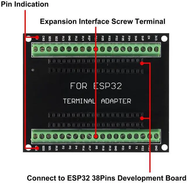 Alt view image 6 of 7 - KEHIPI 5PCS ESP32 Breakout Board GPIO 1 into 2 for 38PIN No Mounting Hole Version ESP32 ESP-WROOM-32 ESP32 ESP-32S Development Board