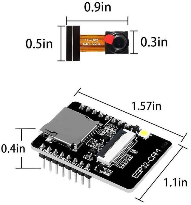 Alt view image 4 of 6 - KEHIPI 1PCS ESP32-CAM Camera WiFi + Bluetooth Module 4M PSRAM Dual-core 32-bit CPU Development Board with OV2640 2MP Camera Module Support Image WiFi Upload