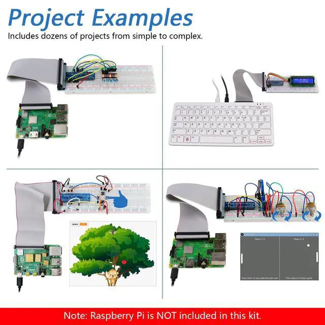 Alt view image 5 of 7 - KEHIPI Super Starter Kit for Raspberry Pi 5 4 B 3 B+ 400 Zero 2 W, 682-Page Detailed Tutorial, Python C Java Scratch Processing Code, 164 Items, 88 Projects (Raspberry Pi NOT Included)