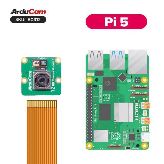 Alt view image 7 of 7 - KEHIPI for Raspberry Pi Camera Module 3, 12MP IMX708 75°(D) Autofocus Pi Camera V3, 15-22pin FFC Cable