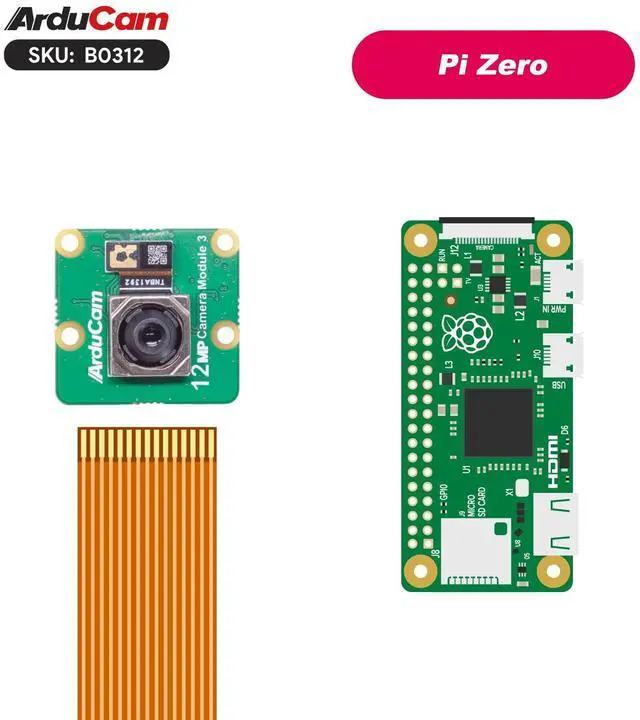 Alt view image 5 of 7 - KEHIPI for Raspberry Pi Camera Module 3, 12MP IMX708 75°(D) Autofocus Pi Camera V3, 15-22pin FFC Cable
