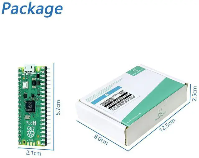 Alt view image 6 of 6 - KEHIPI Raspberry Pi Pico 2 Board Pre-Soldered Header, Dual Arm Cortex-M33 and Dual Hazard3 RISC-V Microcontroller, Development Board, Tutorial Example Projects