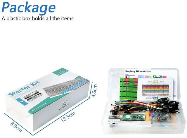 Alt view image 7 of 7 - KEHIPI Basic Starter Kit for Raspberry Pi Pico 2 W (Included), Dual Arm Cortex-M33 and Dual Hazard3 RISC-V Microcontroller, 386-Page Detailed Tutorial, 142 Items, 55 Projects, Python C Code