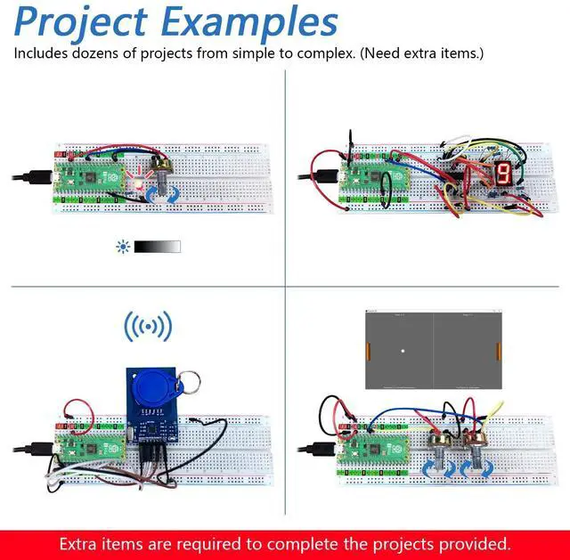 Alt view image 4 of 6 - KEHIPI Raspberry Pi Pico 2 Board Pre-Soldered Header, Dual Arm Cortex-M33 and Dual Hazard3 RISC-V Microcontroller, Development Board, Tutorial Example Projects