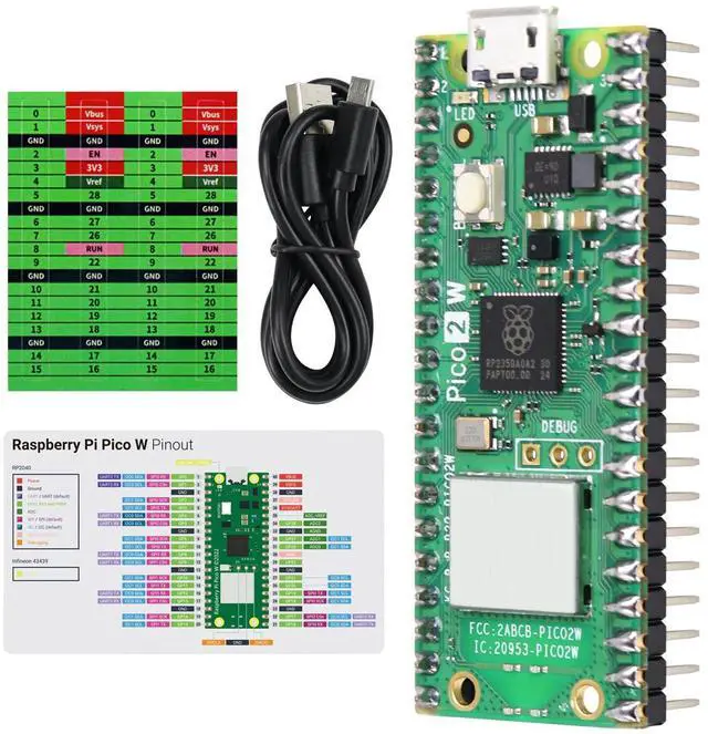 Main image of KEHIPI Raspberry Pi Pico 2 W Board Pre-Soldered Header, Dual Arm Cortex-M33 and Dual Hazard3 RISC-V Microcontroller, Development Board, Tutorial Example Projects