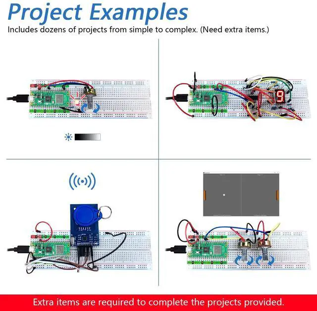 Alt view image 4 of 6 - KEHIPI Raspberry Pi Pico 2 W Board Pre-Soldered Header, Dual Arm Cortex-M33 and Dual Hazard3 RISC-V Microcontroller, Development Board, Tutorial Example Projects