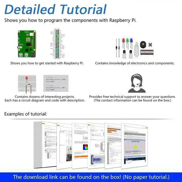 Alt view image 3 of 7 - KEHIPI LCD 1602 Starter Kit for Raspberry Pi 5 4 B 3 B+ 400 Zero 2 W, 535-Page Detailed Tutorial, Python C Java Scratch Processing Code, 151 Items, 69 Projects (Raspberry Pi NOT Included)