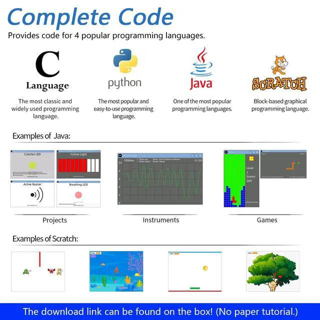 Alt view image 4 of 7 - KEHIPI LCD 1602 Starter Kit for Raspberry Pi 5 4 B 3 B+ 400 Zero 2 W, 535-Page Detailed Tutorial, Python C Java Scratch Processing Code, 151 Items, 69 Projects (Raspberry Pi NOT Included)