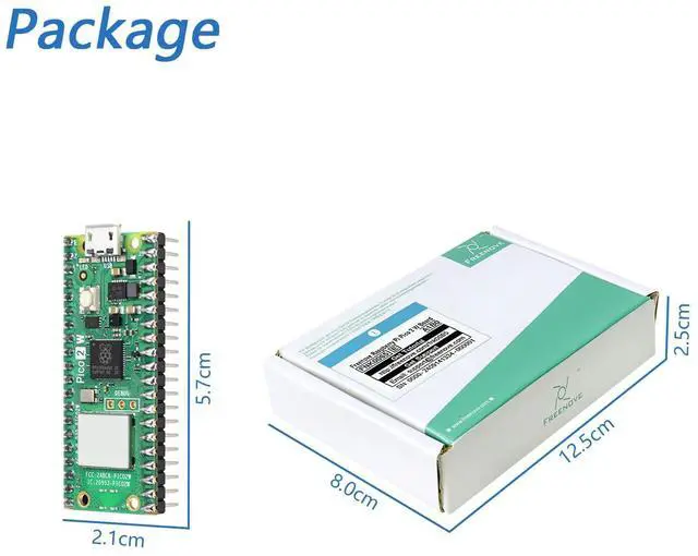 Alt view image 6 of 6 - KEHIPI Raspberry Pi Pico 2 W Board Pre-Soldered Header, Dual Arm Cortex-M33 and Dual Hazard3 RISC-V Microcontroller, Development Board, Tutorial Example Projects